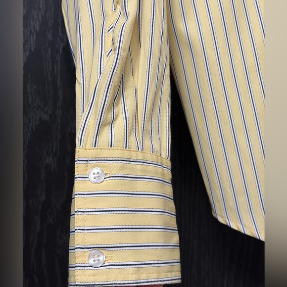 Elegant Yellow Striped Women's Button Down Shirt - Picture 8 of 10